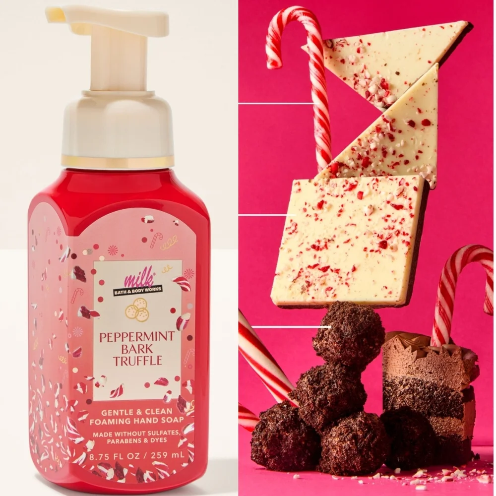 Bath Body Works Milk Bar Peppermint Bark Truffle Foaming Hand Soap 8oz NEW